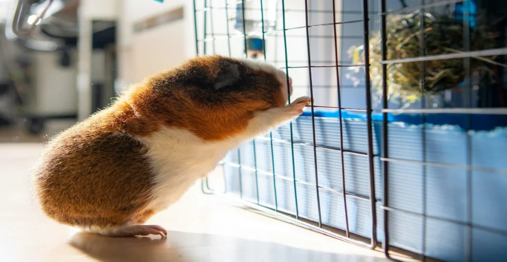 diy guinea pig playpen, stand with a cage